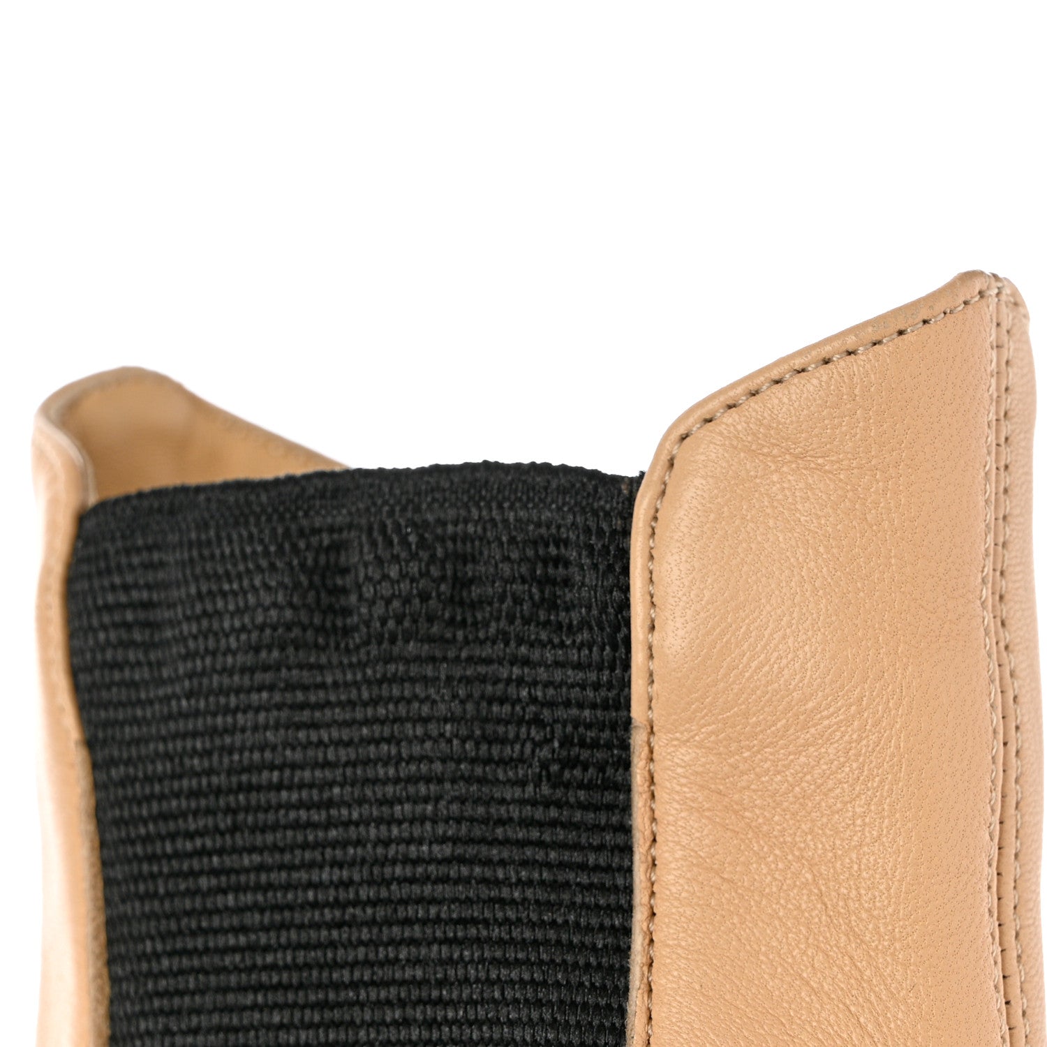 Chanel Lambskin Cap Toe Boots 35.5 Beige Black 9 of 10
