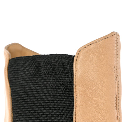 Chanel Lambskin Cap Toe Boots 35.5 Beige Black 9 of 10