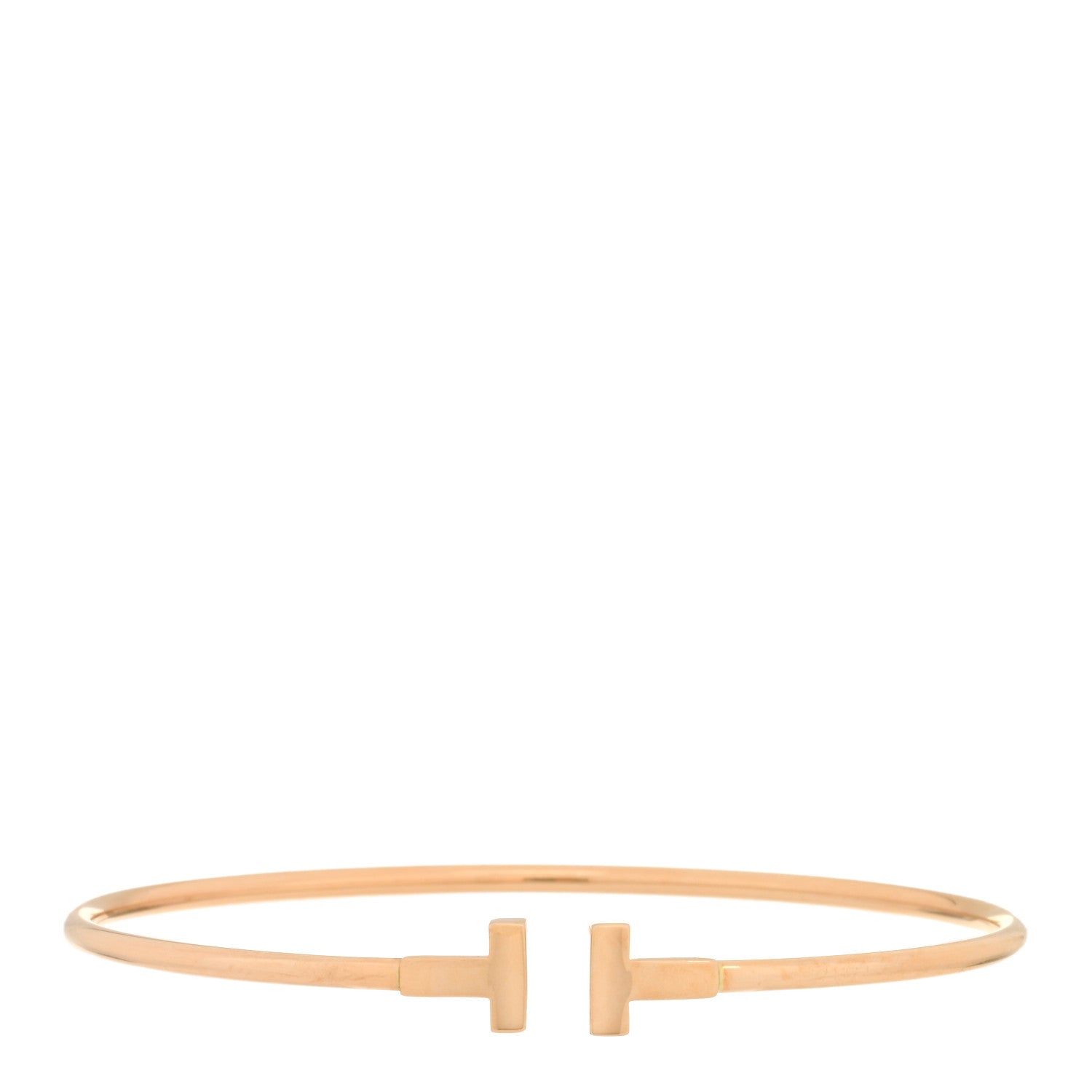 Tiffany 18K Rose Gold Narrow T Wire Bracelet 1 of 3