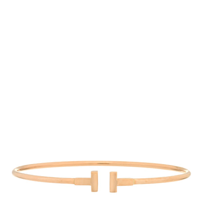 Tiffany 18K Rose Gold Narrow T Wire Bracelet 1 of 3