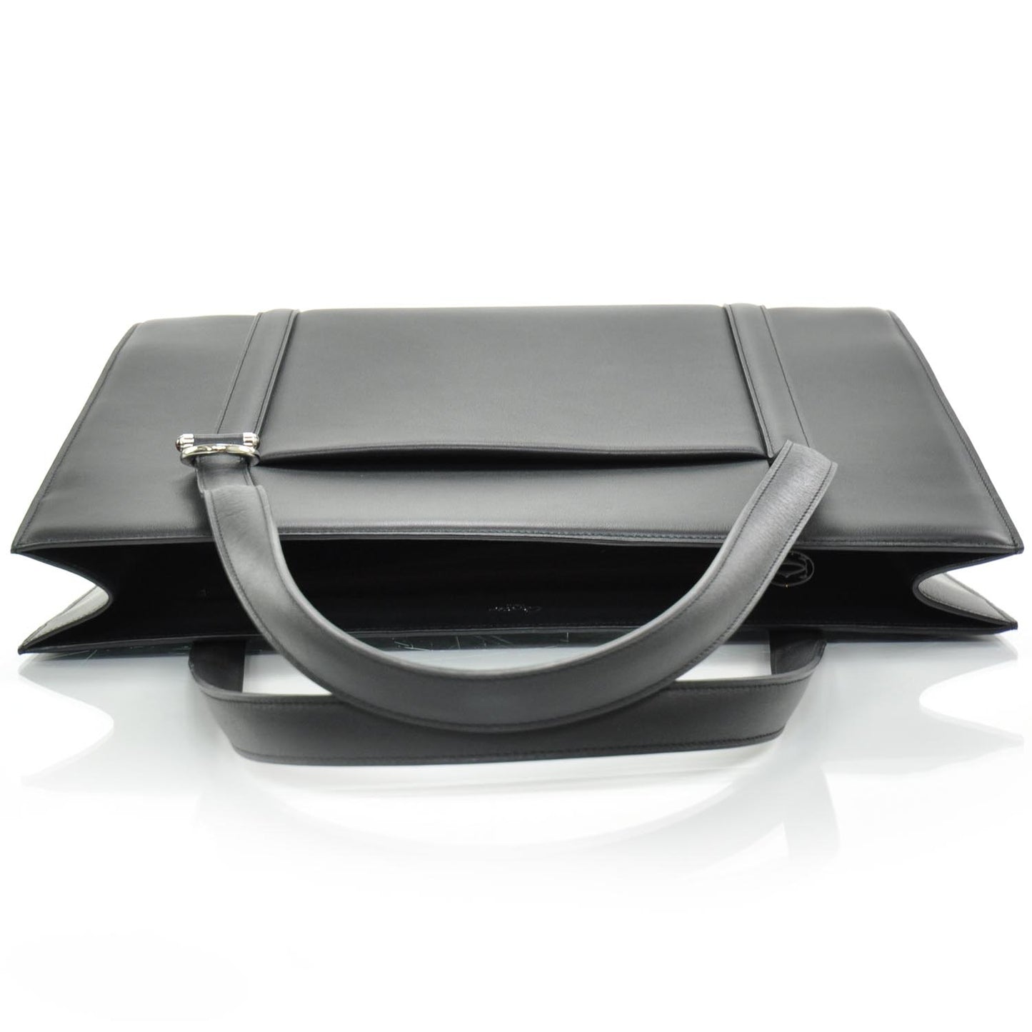 Leather Cabochon Business Tote Black