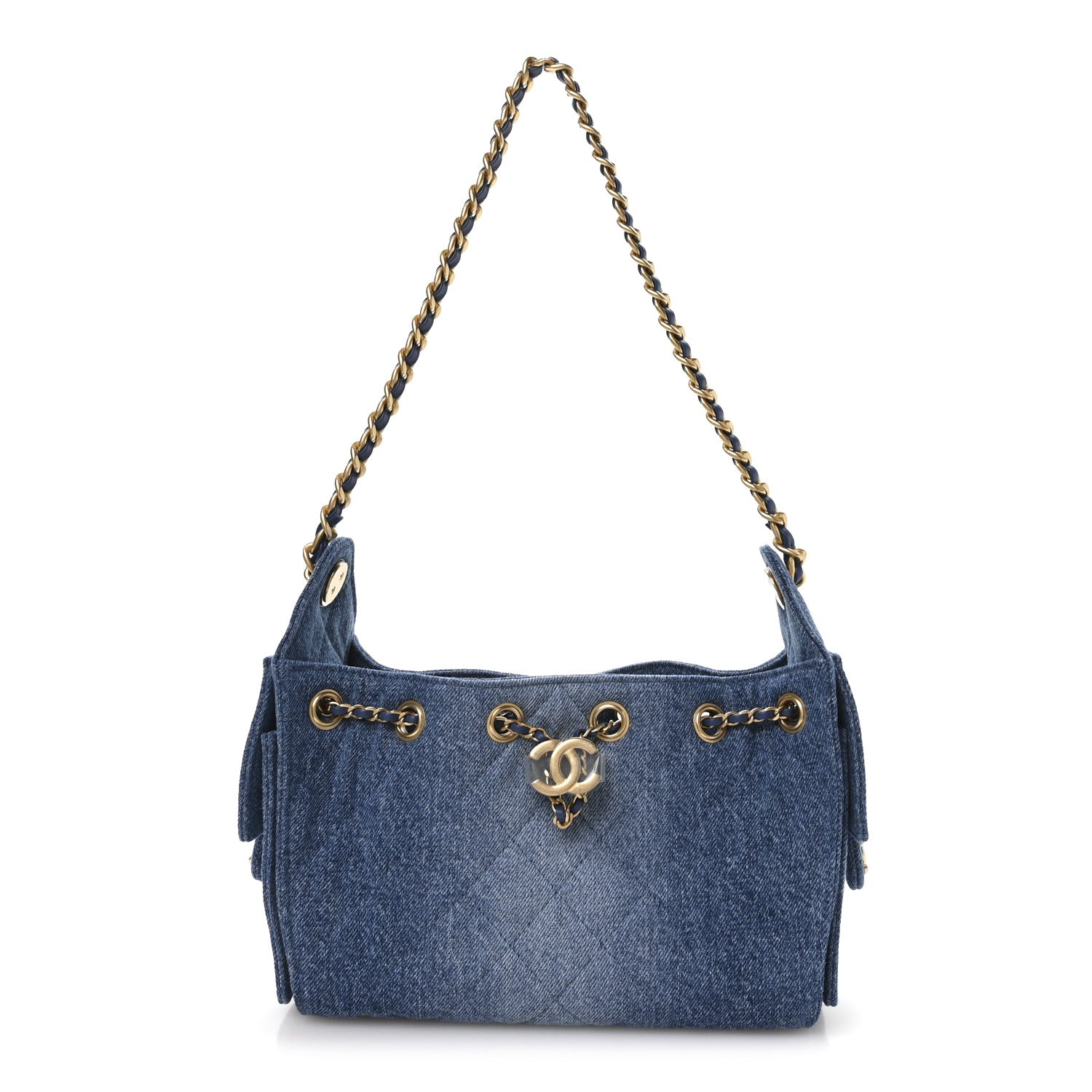 Chanel Washed Denim Quilted Mini Chanel 25 Handbag Blue 1 of 22