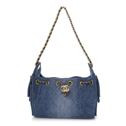 Chanel Washed Denim Quilted Mini Chanel 25 Handbag Blue 1 of 22