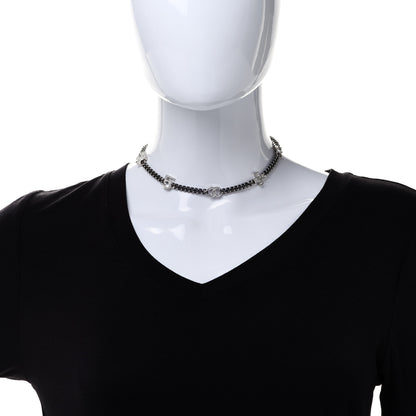 Chanel Ruthenium Crystal Chain CC Lucky Charms Choker Silver 2 of 6