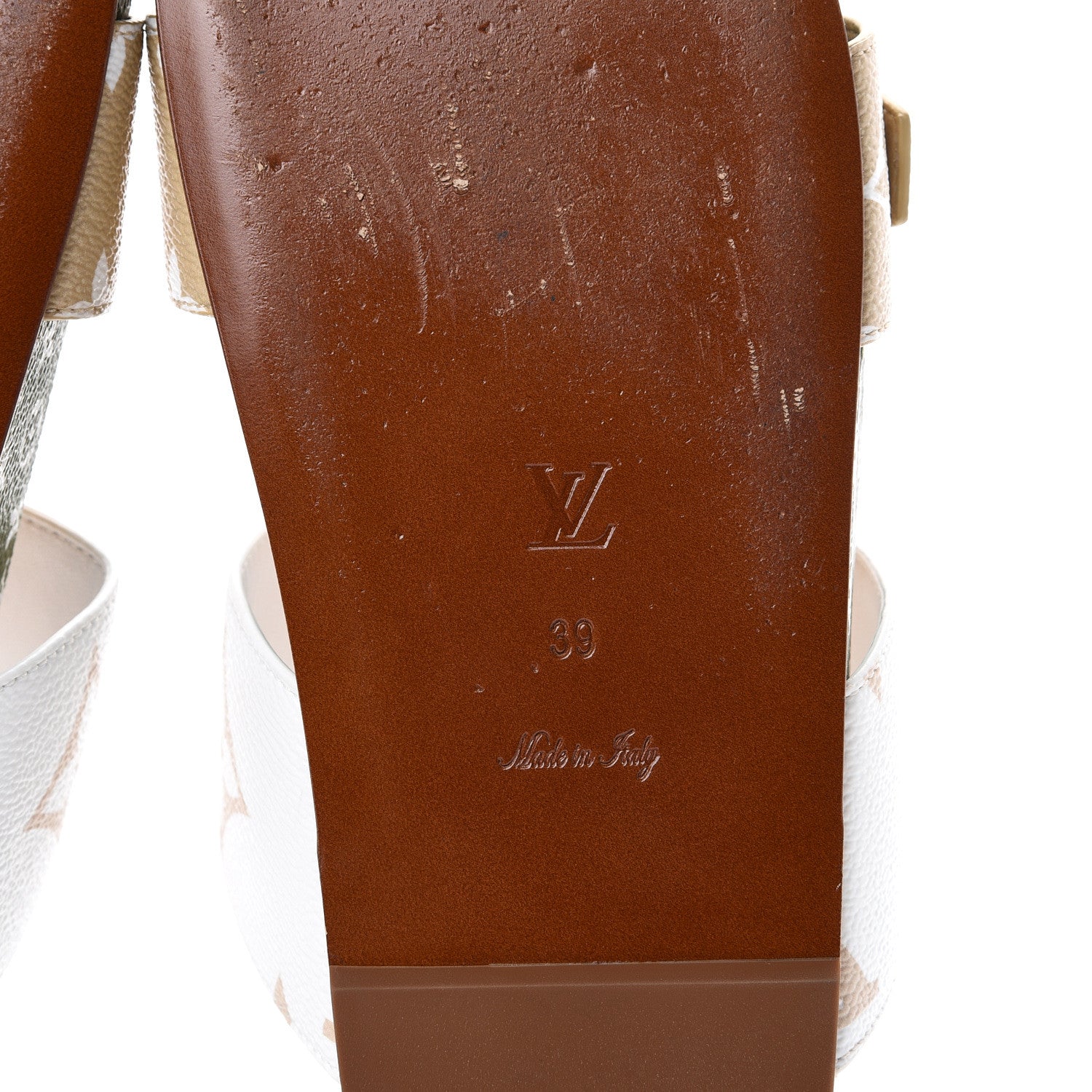 Louis Vuitton Monogram Giant Bom Dia Flat Mule Sandals 39 White Moka 6 of 10