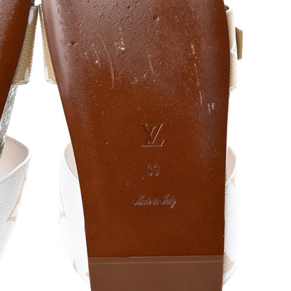 Louis Vuitton Monogram Giant Bom Dia Flat Mule Sandals 39 White Moka 6 of 10