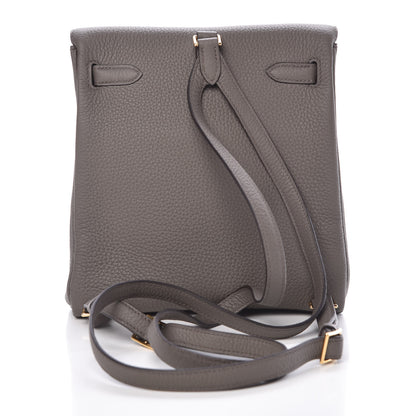 Hermes Taurillon Clemence Kelly Ado Backpack Etain 4 of 26