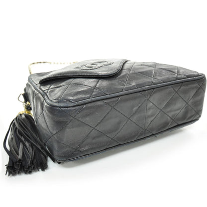 Chanel Lambskin Quilted Tassel Camera Case Navy Blue 5 of 9