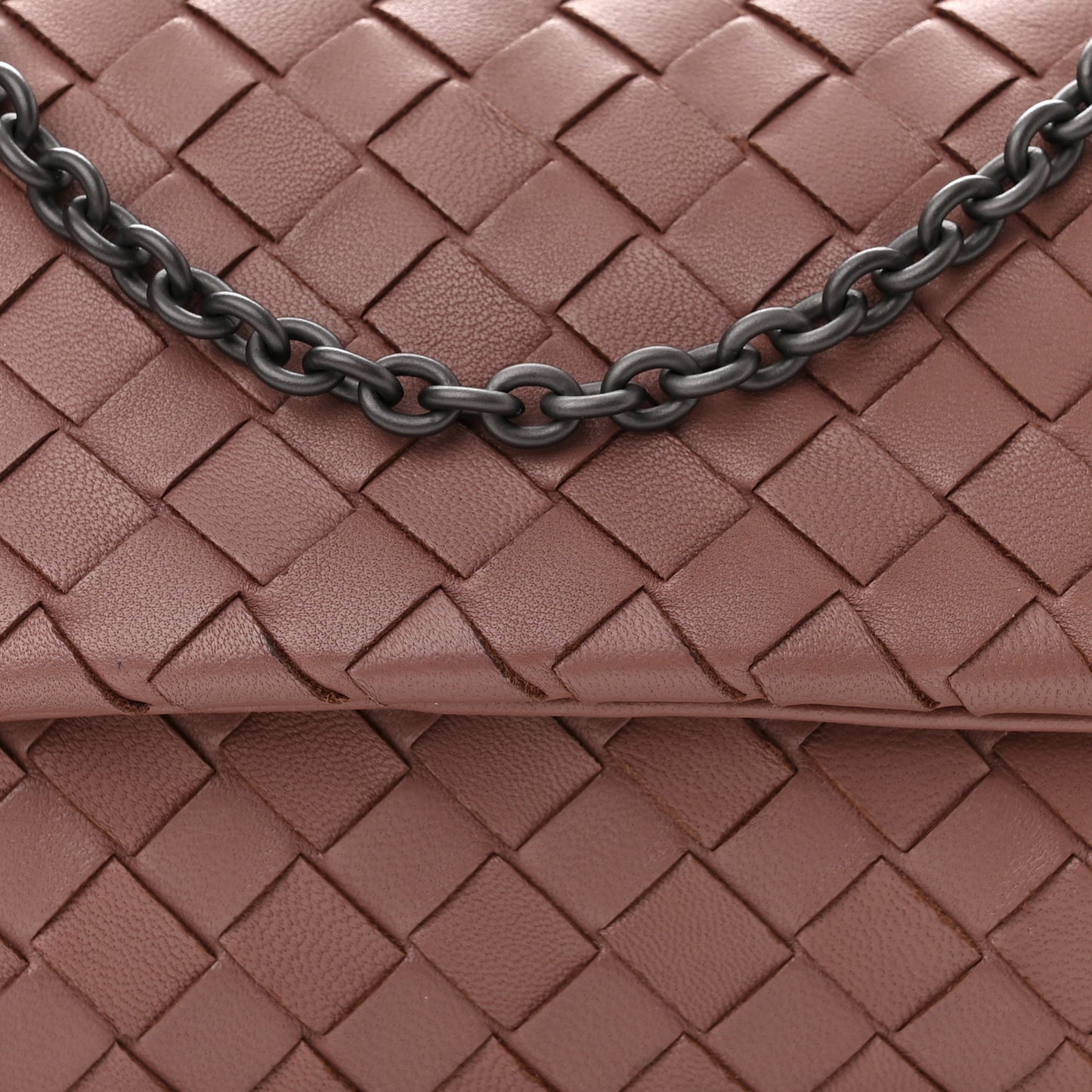 Nappa Intrecciato Small Chain Crossbody Dusty Rose