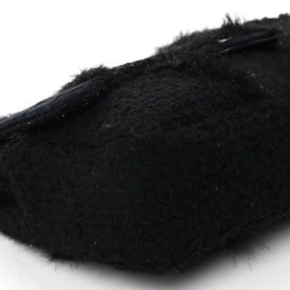 Chanel Tweed Faux Fur Patchwork Jumbo Single Flap Black 11 of 11