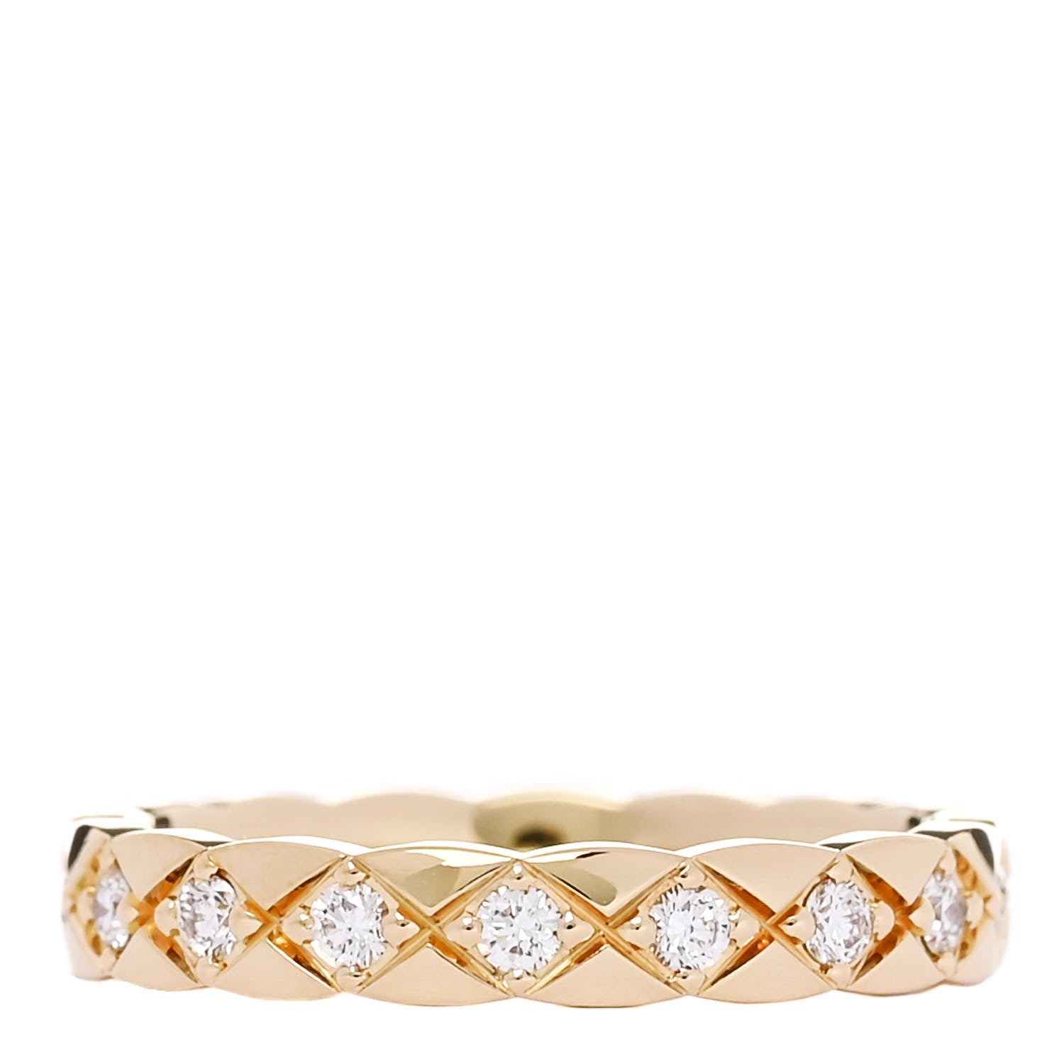 Chanel 18K Yellow Gold Diamond Mini Coco Crush Ring 49 4.75 3 of 5