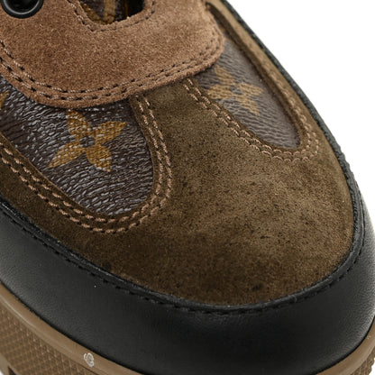 Louis Vuitton Suede Calfskin Monogram Laureate Platform Desert Boots 40 Taupe 13 of 18