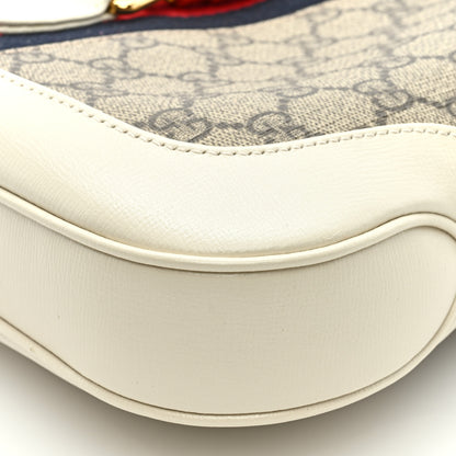 Gucci GG Supreme Monogram Azalea Calfskin Web Small Jackie 1961 Hobo Beige Ebony Mystic White 8 of 8