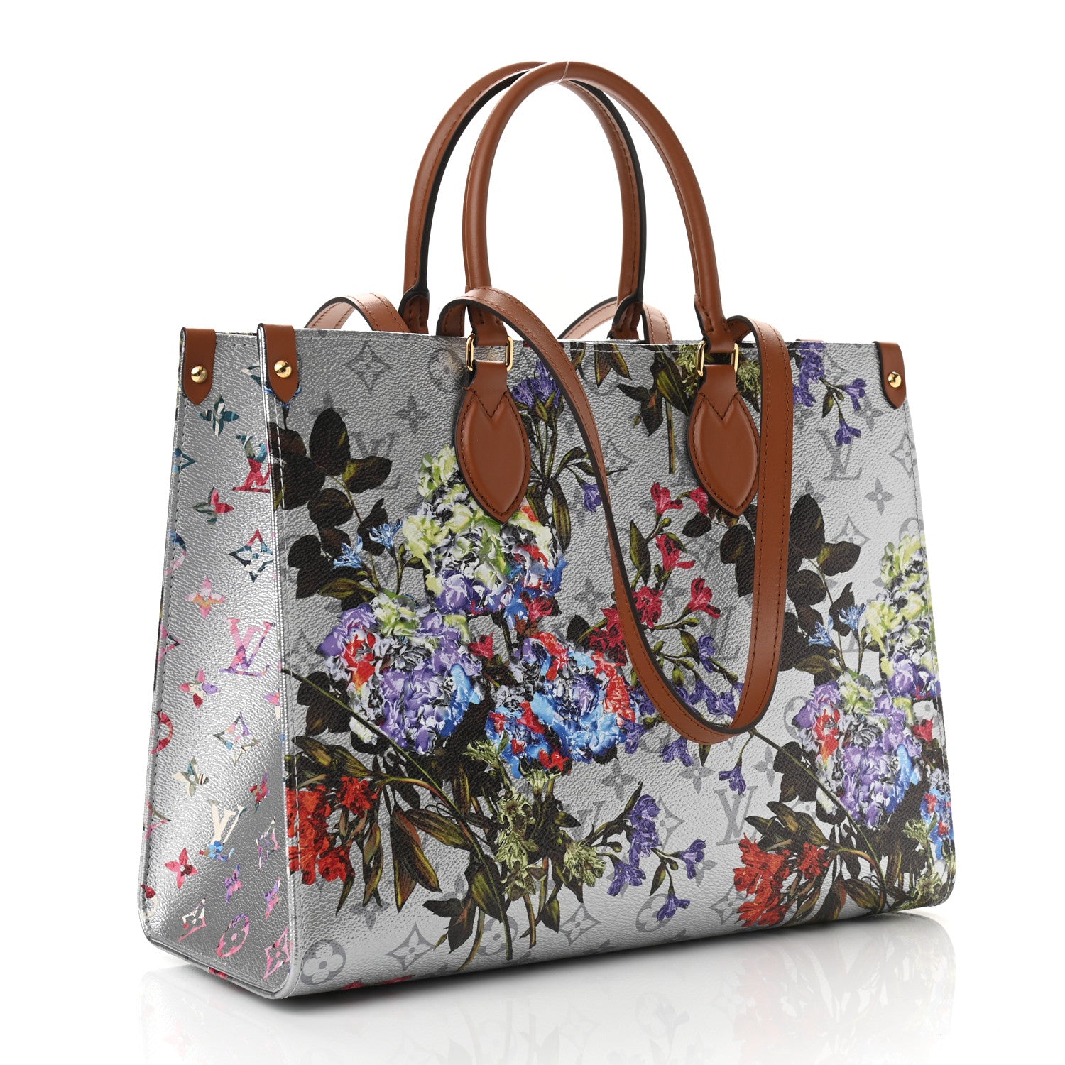 Louis Vuitton Metallic Monogram LV Garden OnTheGo MM Silver 3 of 9