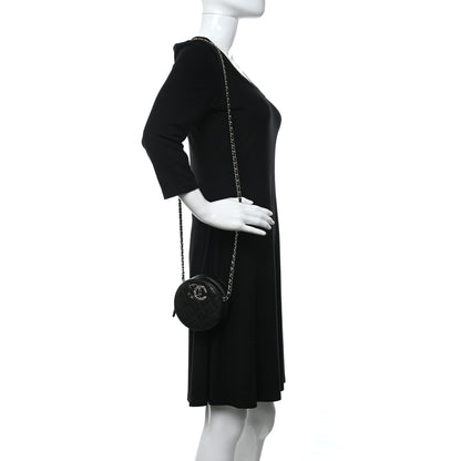 Chanel Caviar Quilted French New Wave Round Clutch With Chain Black 2 of 11
