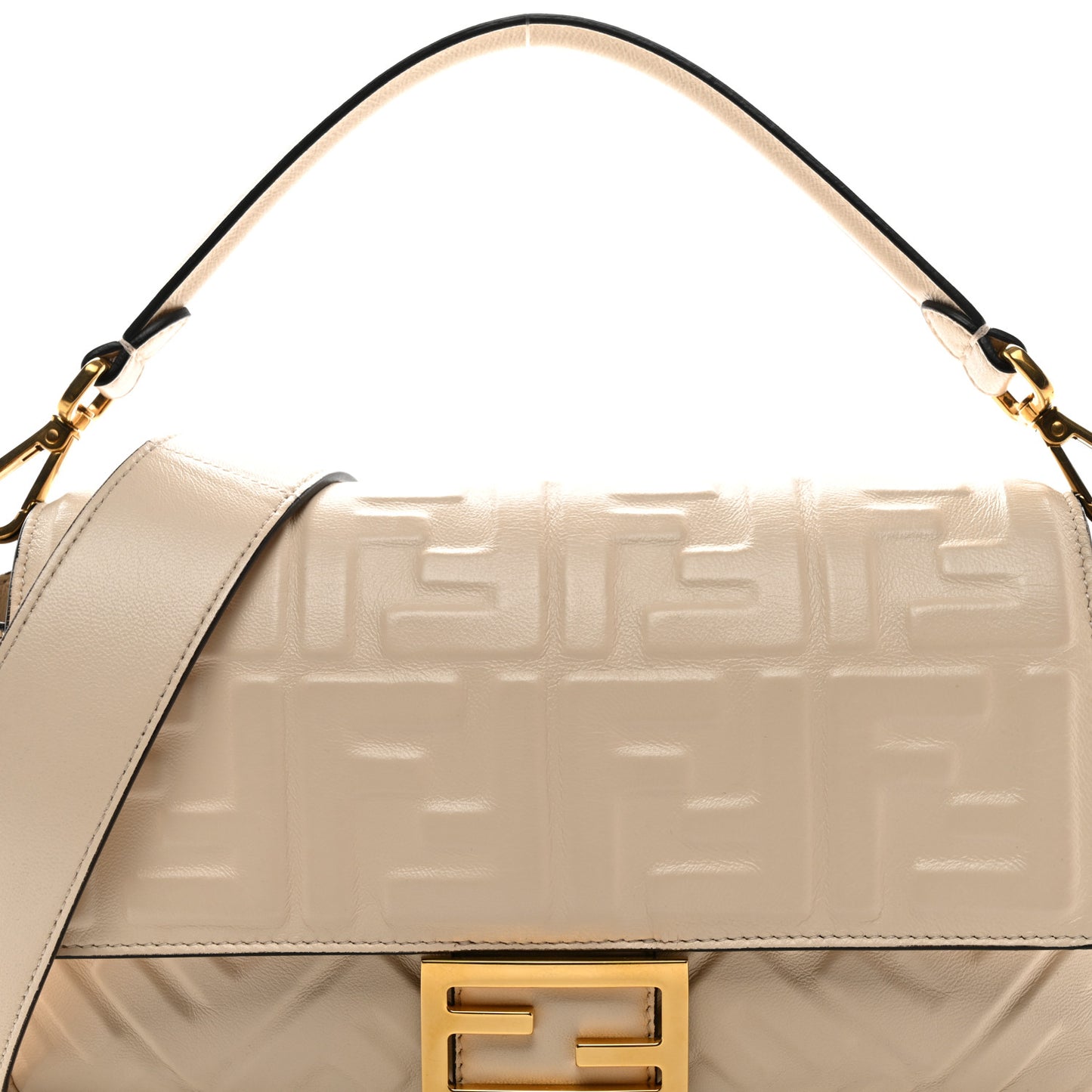 Nappa FF 1974 Embossed Baguette Camelia