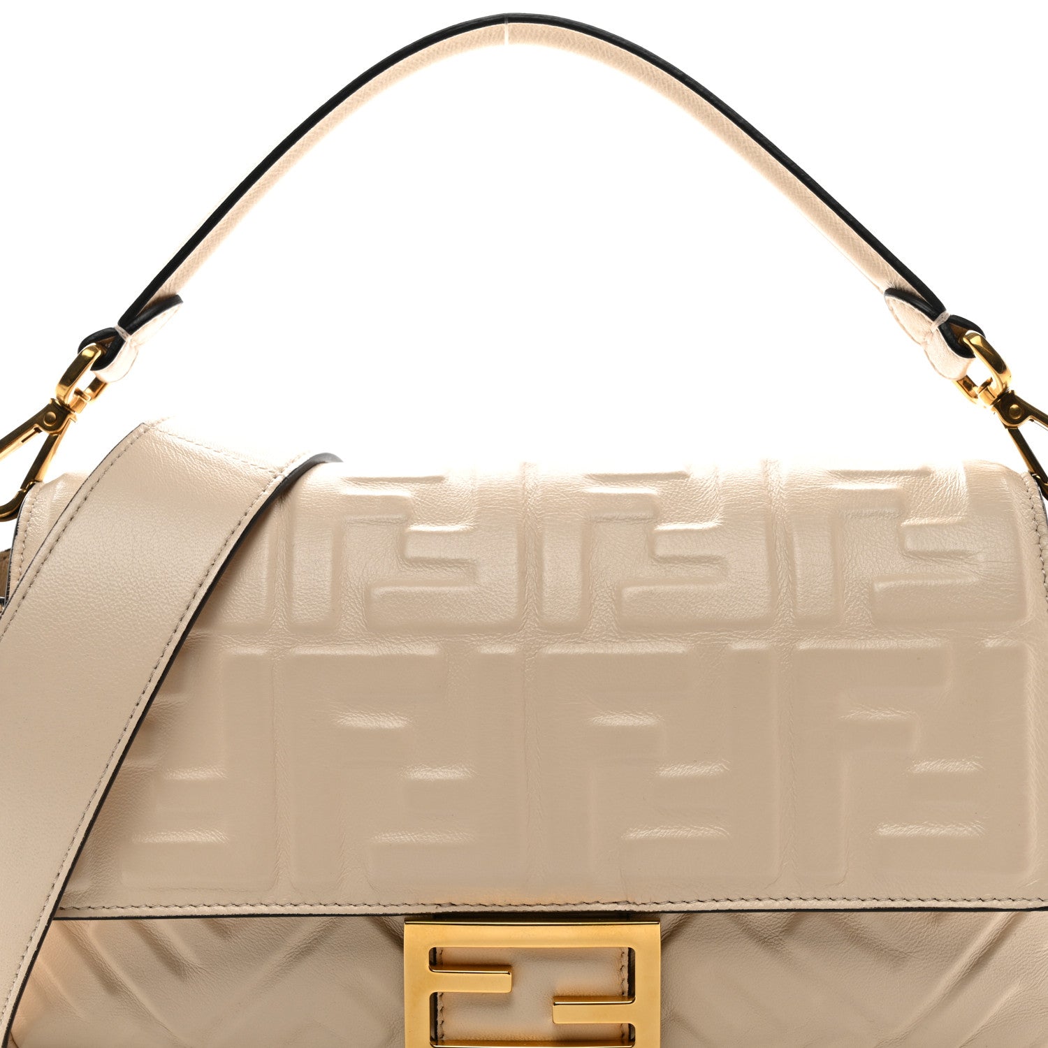 Fendi Nappa FF 1974 Embossed Baguette Camelia 7 of 11
