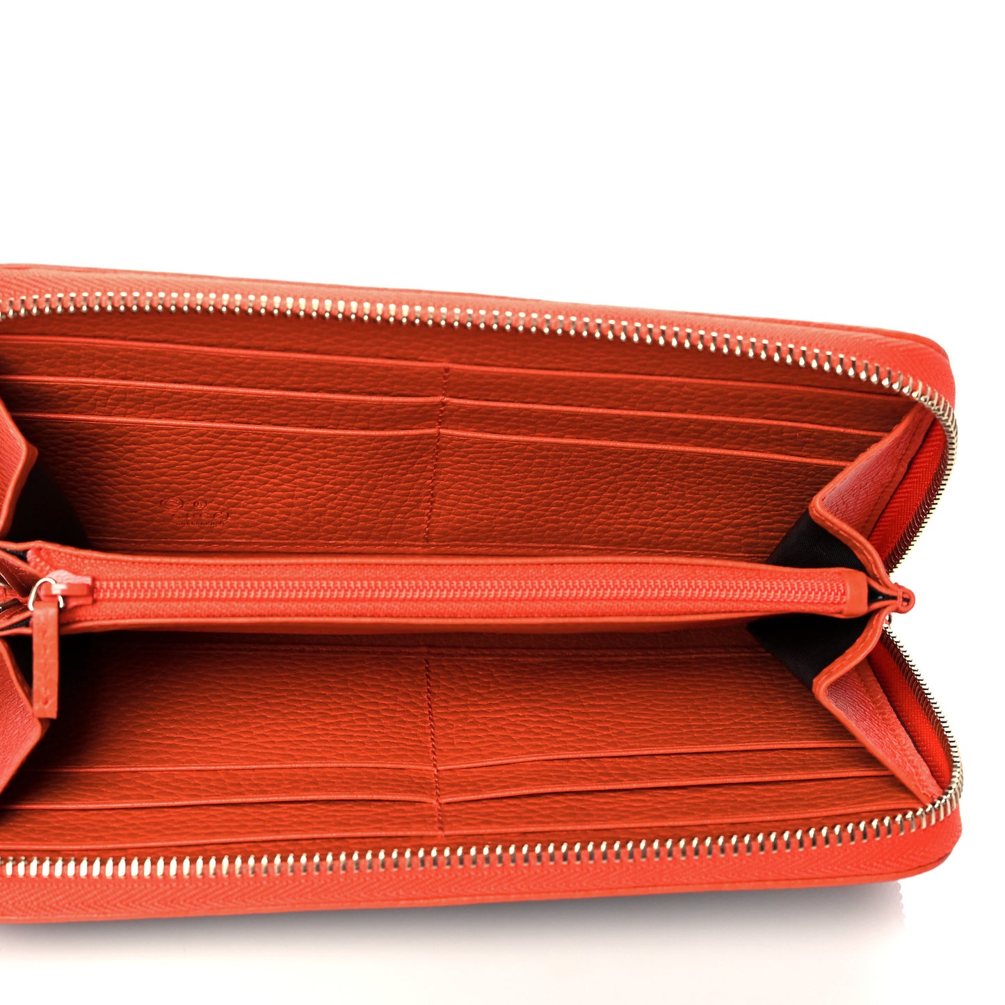 Monogram Dollar Calfskin Zip Around Wallet Beige Ebony Sun Orange