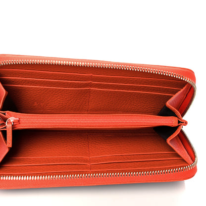 Gucci Monogram Dollar Calfskin Zip Around Wallet Beige Ebony Sun Orange 5 of 8