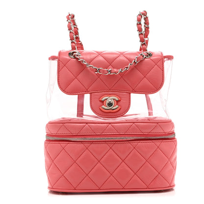 Chanel Crumpled Calfskin PVC Quilted Backpack Pink 1 of 11