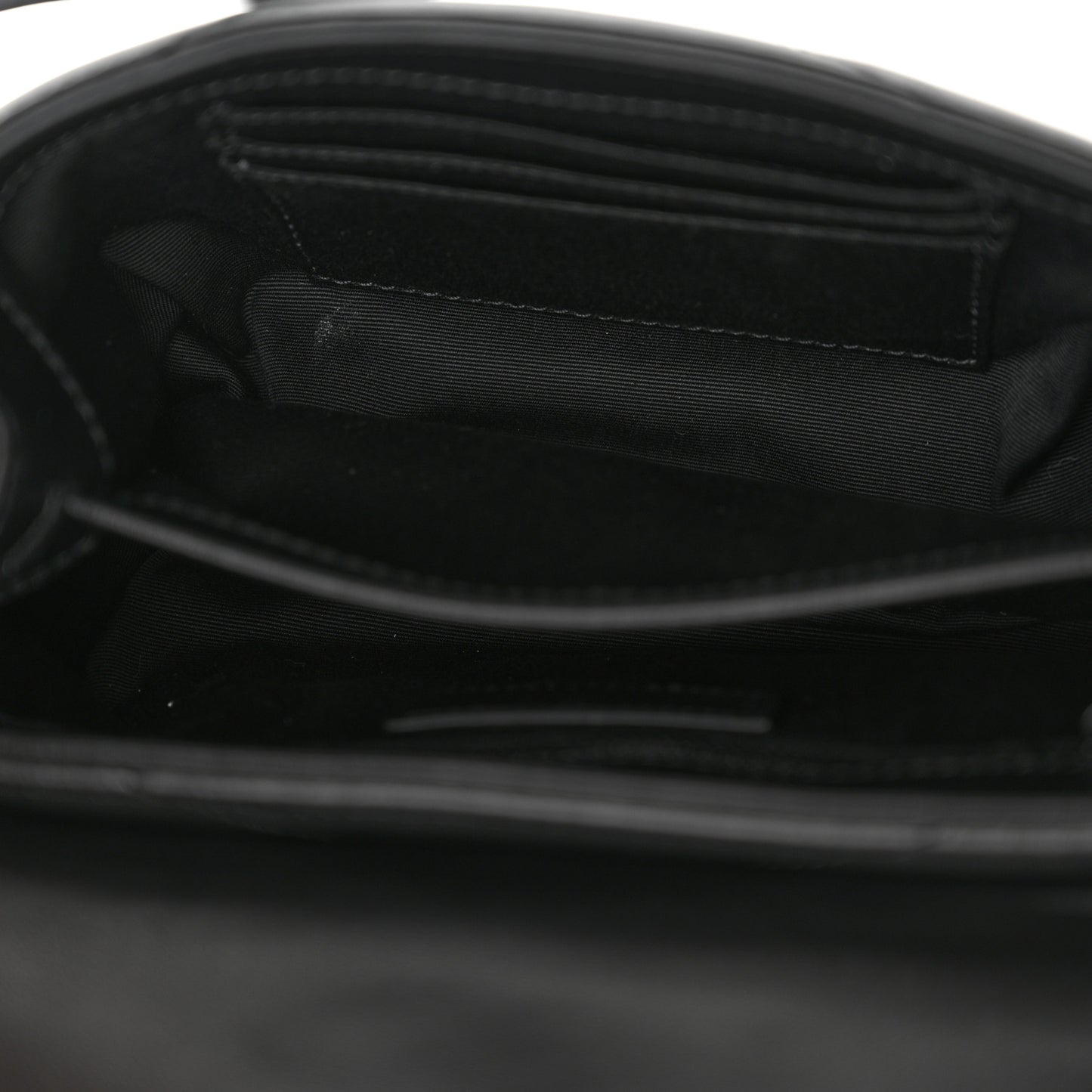 Calfskin Y Quilted Monogram Monochrome Toy Loulou Crossbody Bag Black