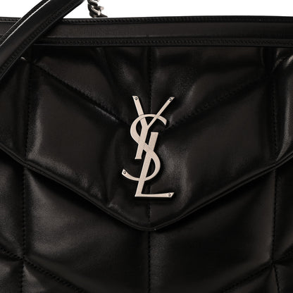 Saint Laurent Lambskin Quilted Medium Loulou Puffer Monogram Chain Satchel Black 8 of 10
