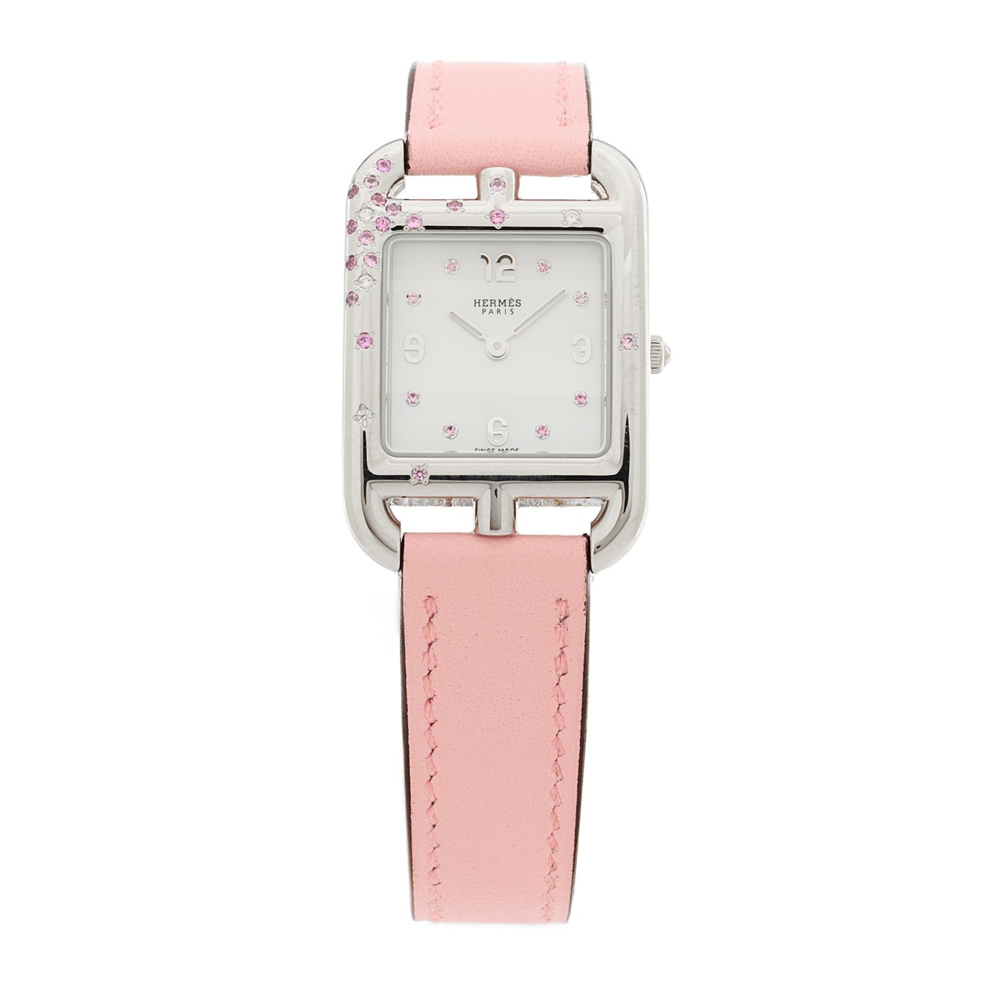 Stainless Steel Swift Diamond Pink Sapphire Mother of Pearl 23mm Cape Cod Quartz Watch Rose Sakura