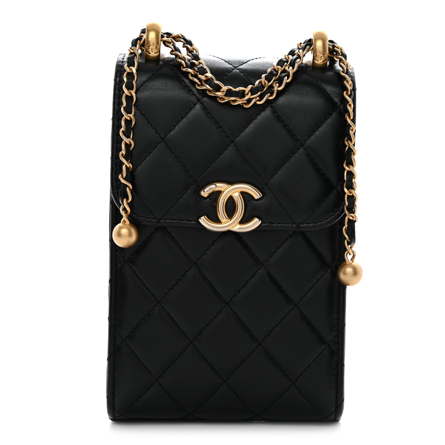 Chanel Lambskin Quilted Vertical Perfect Fit Flap With Chain Black 1 of 12