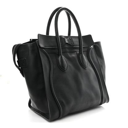 Celine Drummed Calfskin Mini Luggage Black 3 of 10