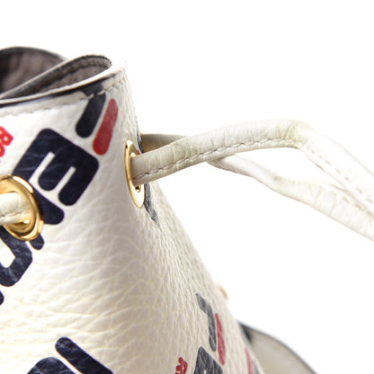 Fendi X FILA Vitello F is Fendi Mania Mini Mon Tresor Bucket Bag White 13 of 15