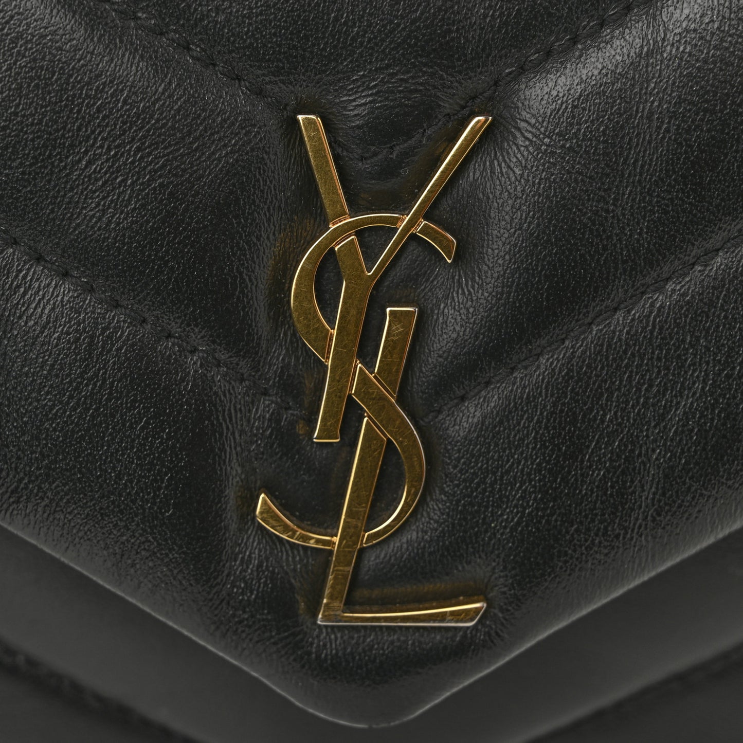 Calfskin Y Quilted Monogram Toy Loulou Crossbody Bag Black