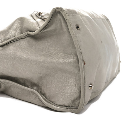 Balenciaga Metallic Agneau Classic Palladium Hardware Work Argent 9 of 10