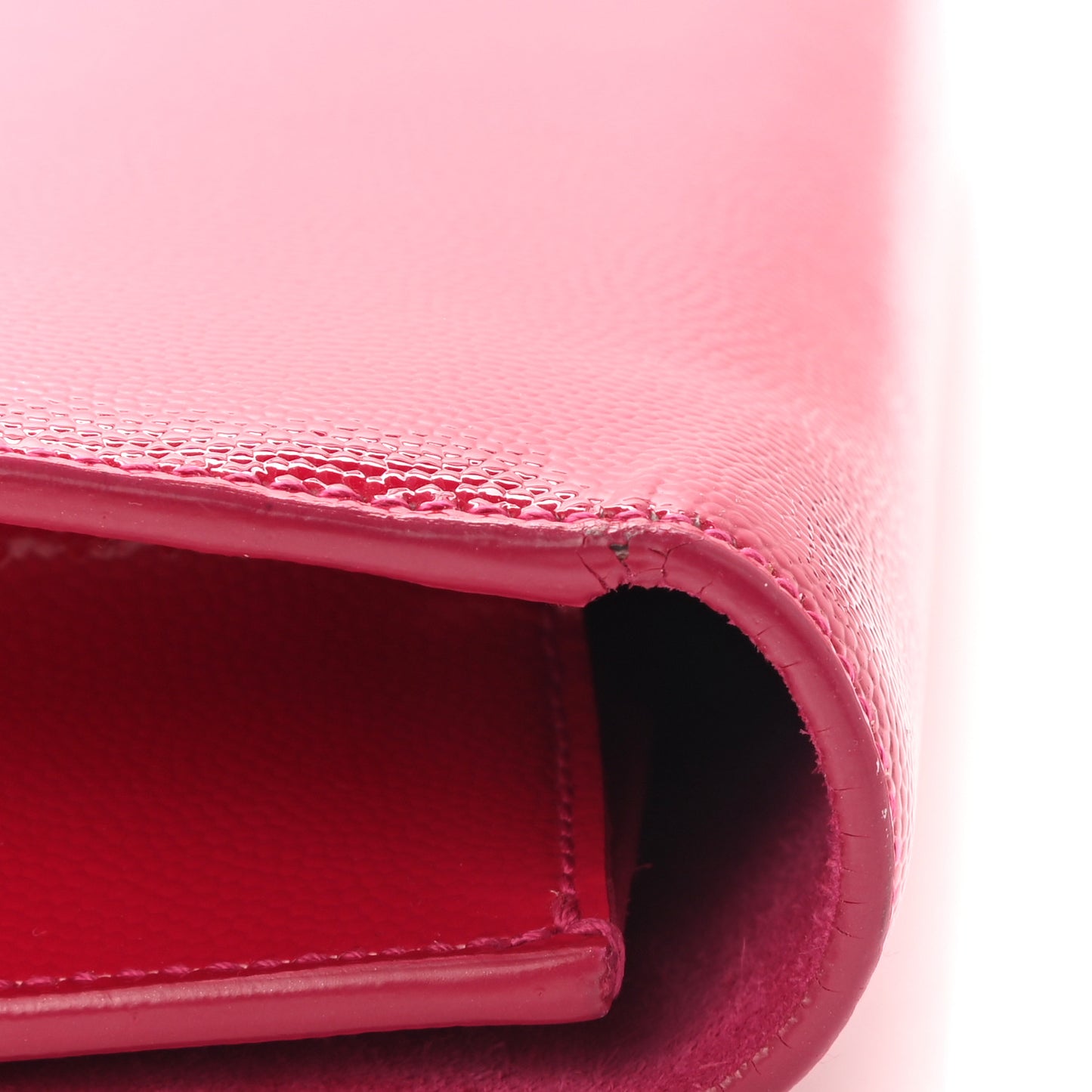 Patent Grain De Poudre Classic Monogram Cassandre Clutch Fuchsia