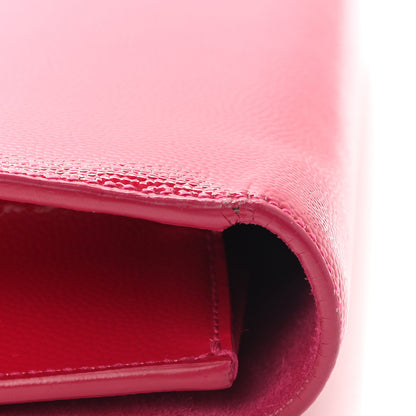 Saint Laurent Patent Grain De Poudre Classic Monogram Cassandre Clutch Fuchsia 8 of 8