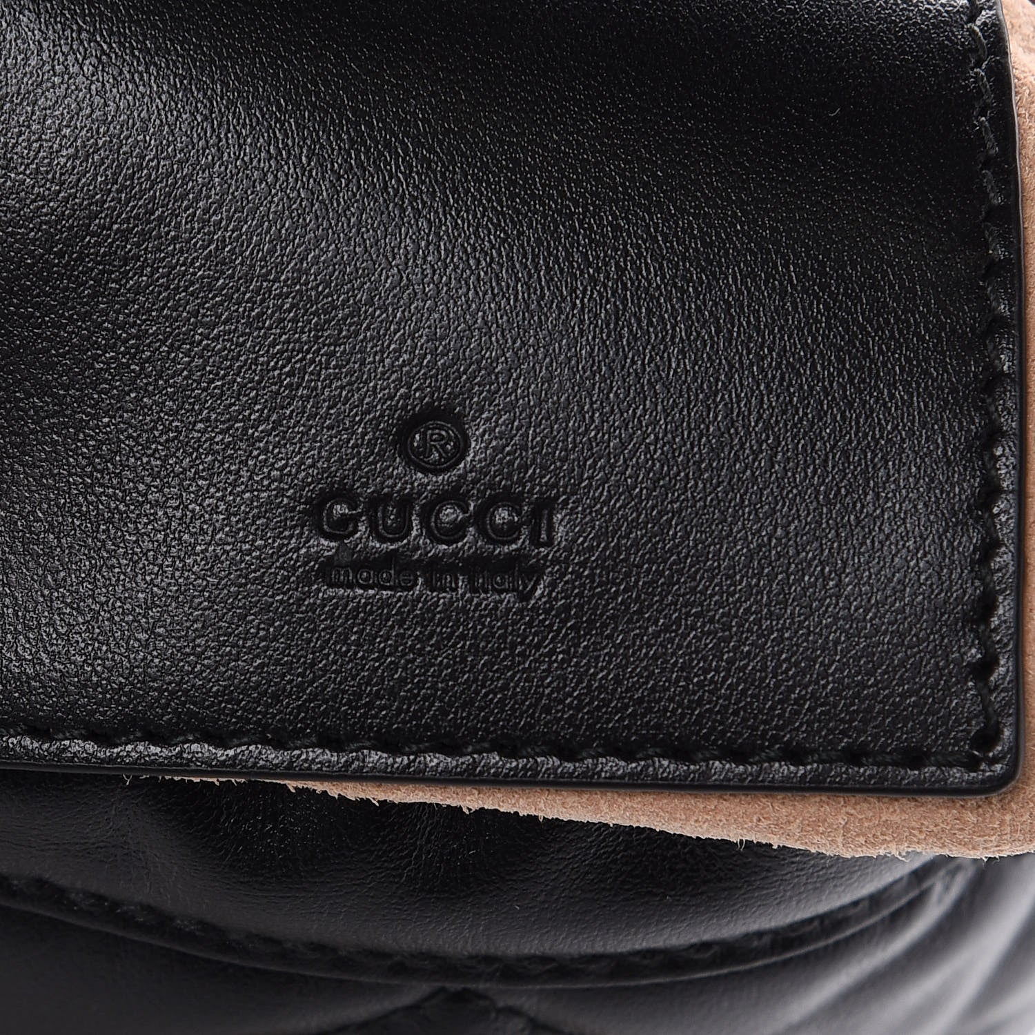 Gucci Calfskin Matelasse Mini GG Marmont 2.0 Bucket Bag Black 6 of 8