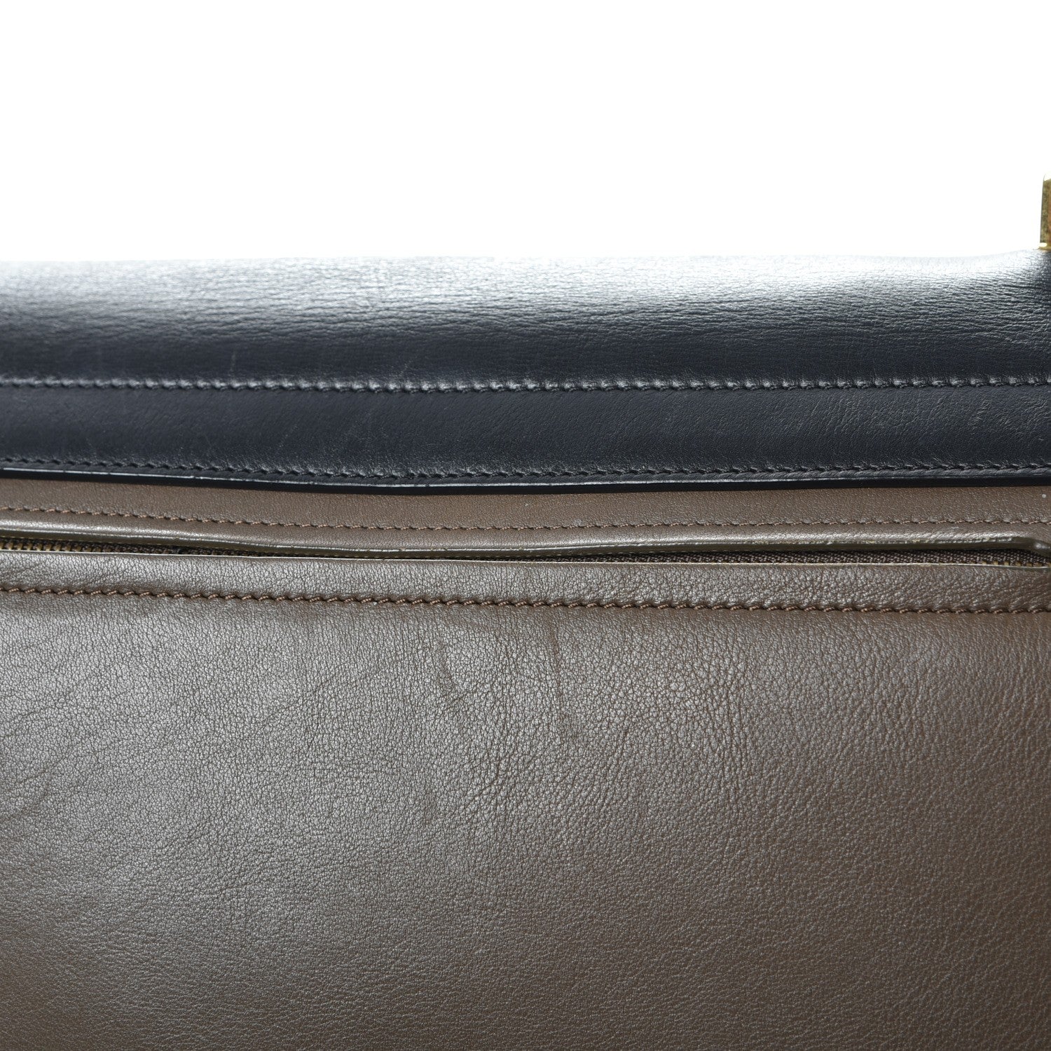Celine Calfskin Suede Tri-color Large Trapeze Olive 8 of 22