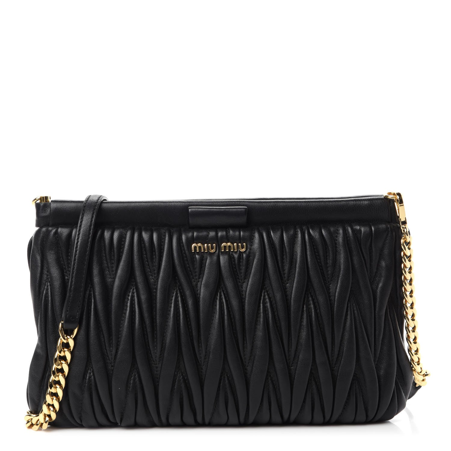 Miu Miu Nappa Matelasse Crossbody Clutch Black 1 of 10