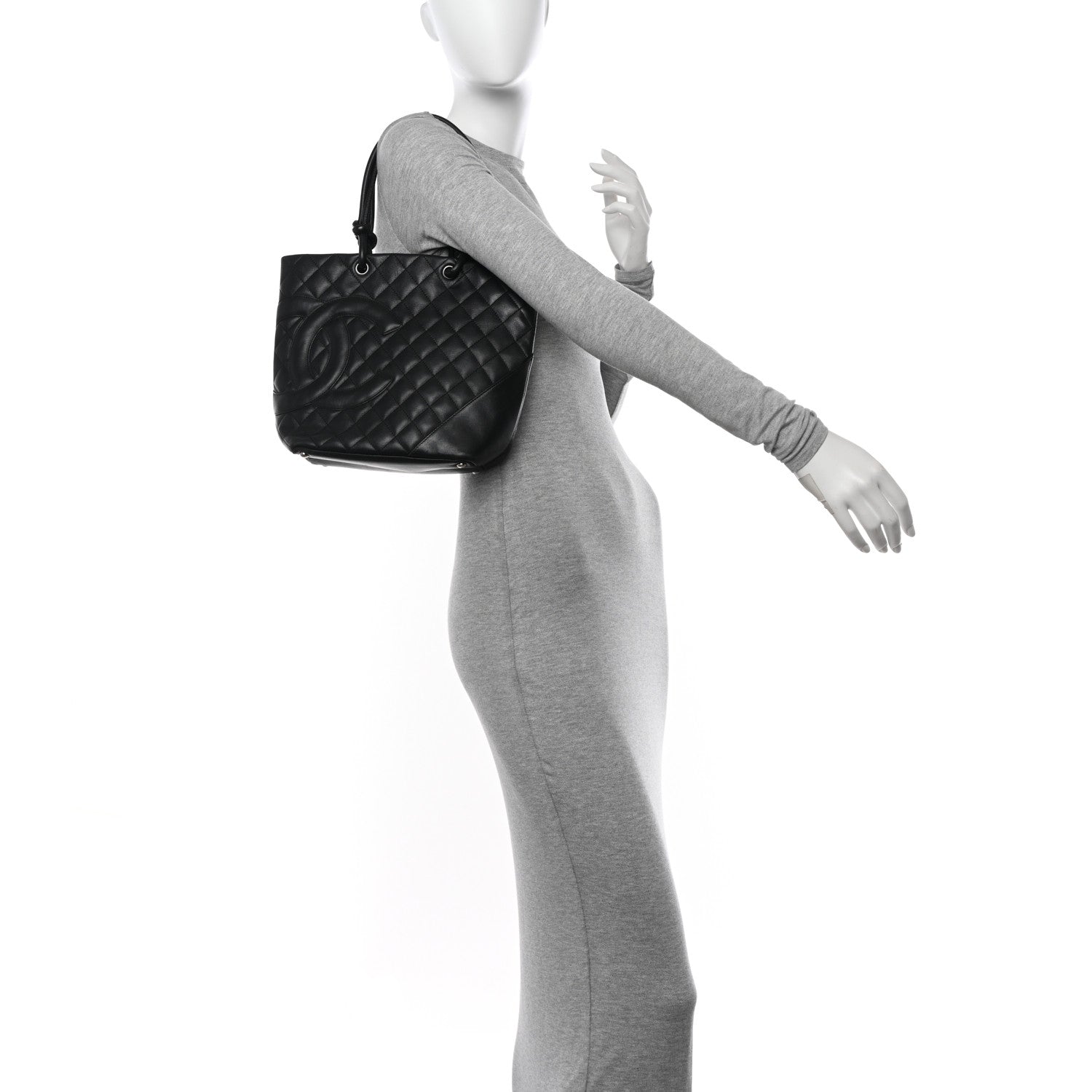 Chanel Calfskin Quilted Medium Cambon Tote Black 2 of 11
