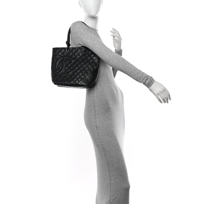 Chanel Calfskin Quilted Medium Cambon Tote Black 2 of 11