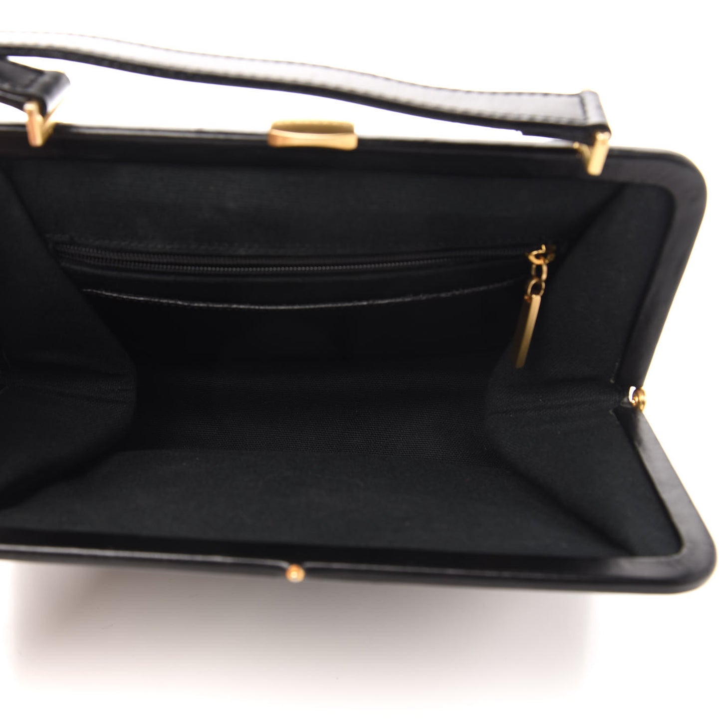Wool Plaid Check Frame Bag Black