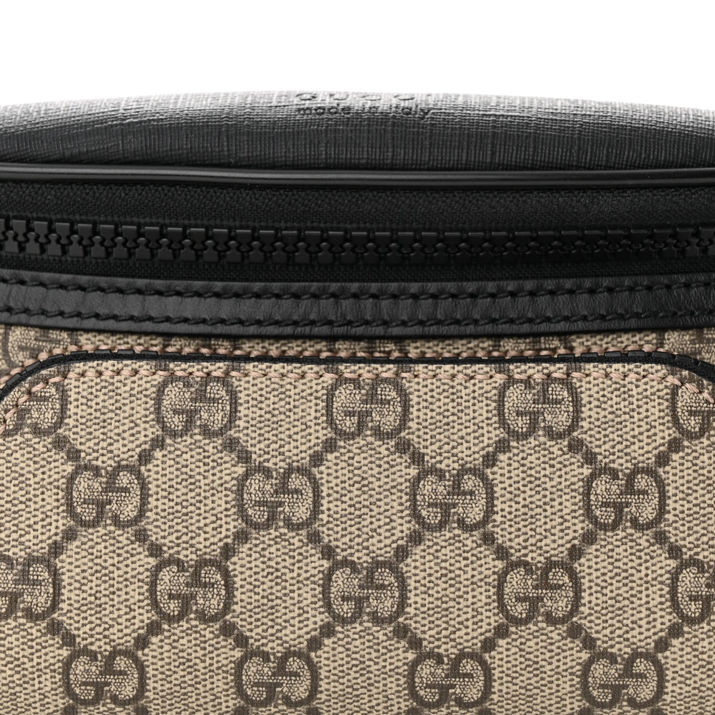 GG Supreme Monogram Belt Bag Black
