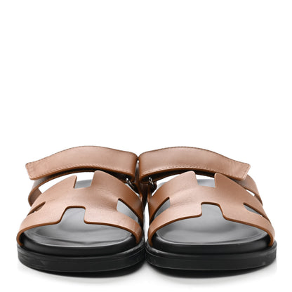 Hermes Calfskin Womens Chypre Sandals 37 Naturel 2 of 9