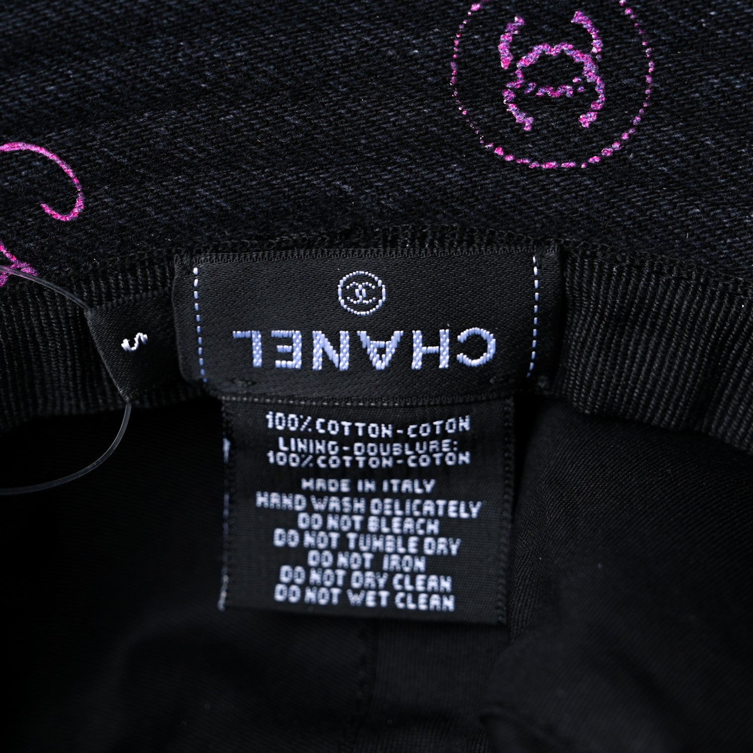 Chanel Denim Mood Cloche Bucket Hat S Black 6 of 6