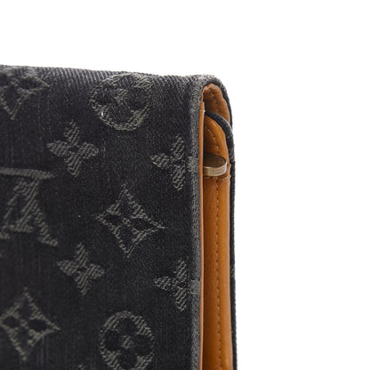 Louis Vuitton Denim Amelia Wallet Black 9 of 16