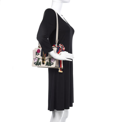 Gucci Calfskin Embroidered Small Sylvie Shoulder Bag White 3 of 11