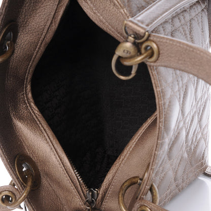 Christian Dior Metallic Lambskin Cannage Medium Lady Dior Bronze 6 of 10