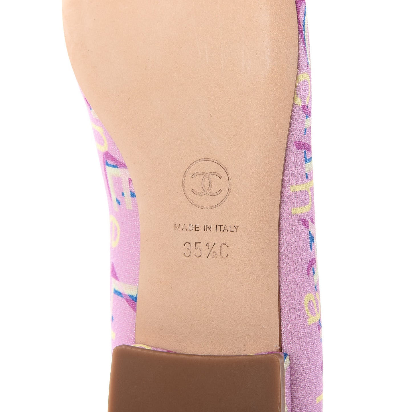 Fabric Grossgrain CC Flats 35.5 Pink Black