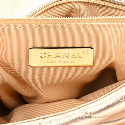 Chanel Metallic Lambskin Quilted Medium Chanel 19 Flap Gold 6 of 16