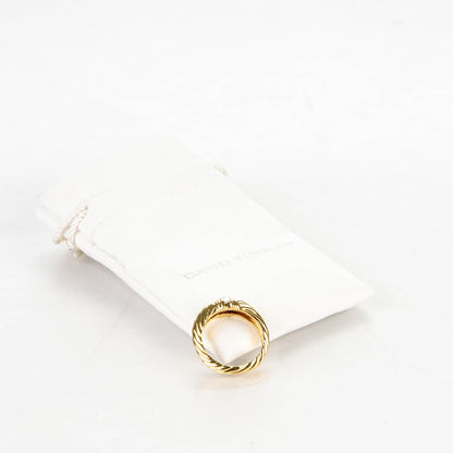 David Yurman 18K Yellow Gold Diamond Cable Ring 7.5 5 of 5