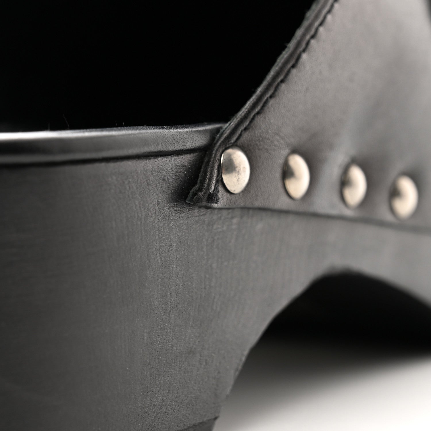 Prada Natural Calfskin Metal Triangle Logo 45mm Clogs 38 Black 9 of 12